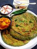 Palak Lachha Paratha (Layered Spinach Paratha)