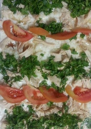 صورة لوصفة فتة الدجاج