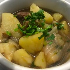 A picture of Easy and tasty beef potato soup.