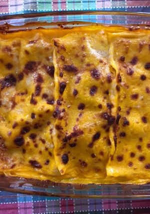 Foto di Lasagne con salsiccia, porro e crema di zucca
