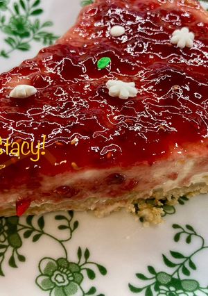 A picture of Festive Cheesecake with Kourabiedes and Rose Water!.