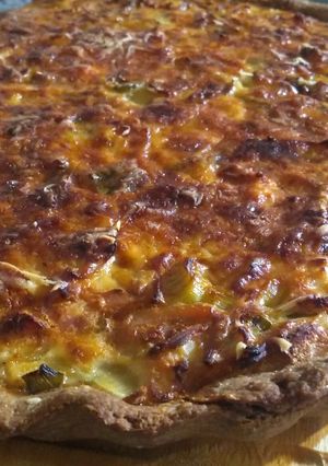 Una foto de Tarta light de pollo y puerro con masa integral