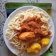 Tallarín con pollo