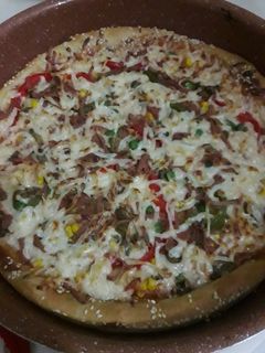 صورة لوصفة بيتزا...الخضار 😋