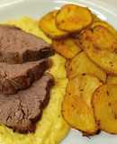 Colita de cuadril +salsa mostaza+papas chips