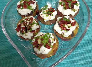 A picture of Sweet Potato Bruschetta (Vrat Special).