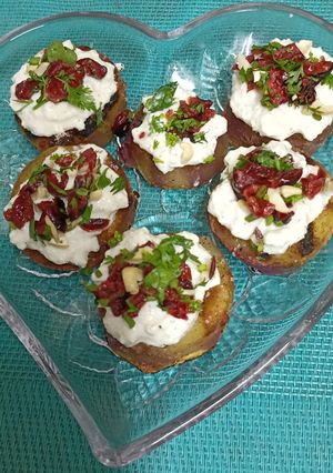 A picture of Sweet Potato Bruschetta (Vrat Special).