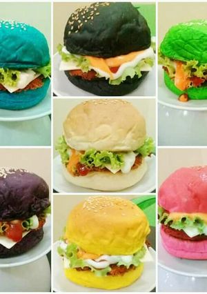 Foto resep Burger pelangi untuk jualan