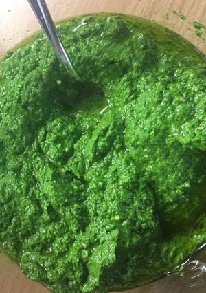 A picture of Spinach and Basil Pesto.