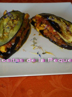 Una foto de Lasaña ligera de berenjenas y pollo con tomate