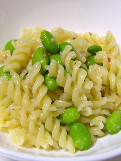 A picture of Edamame and Cheese Italian Pasta Salad.