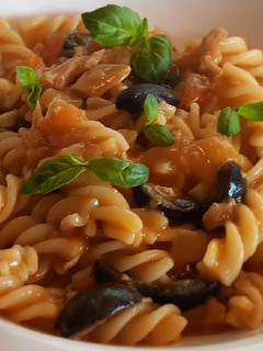 Una foto de Pasta con crema de marisco