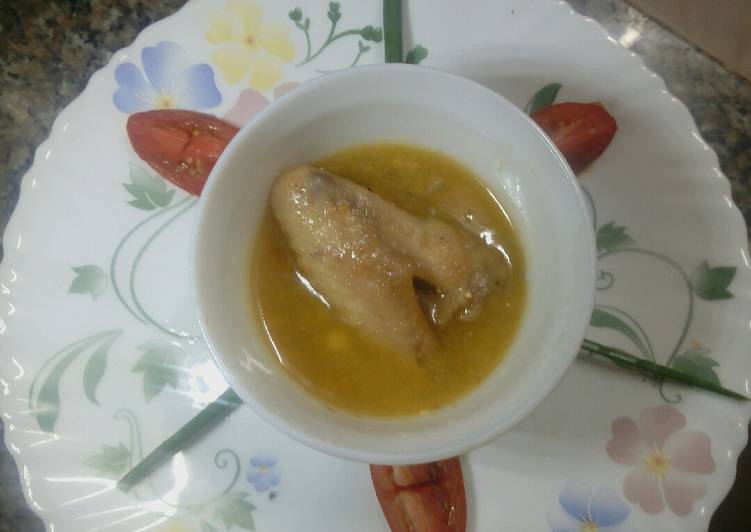 Chicken garlic soup#chicken contest