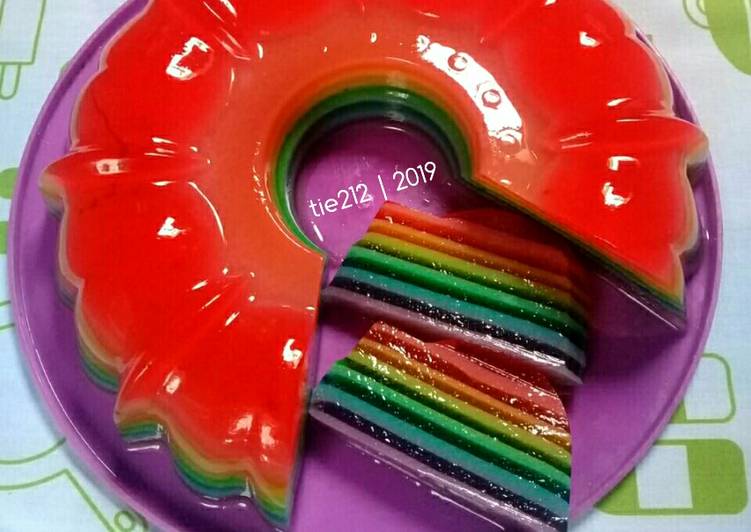 Bumbu Puding Jelly Rainbow | Langkah Membuat Puding Jelly Rainbow Yang Mudah Dan Praktis