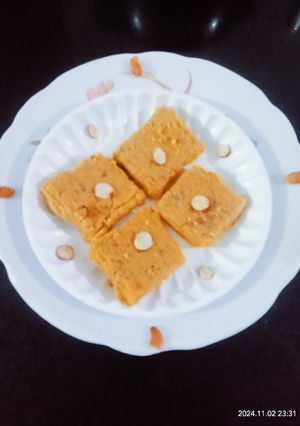 A picture of Delicious healthy tasty gram flour dry fruits Burfi.