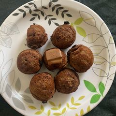 Choco lava cake in appe pan A picture of Choco lava cake in appe pan.