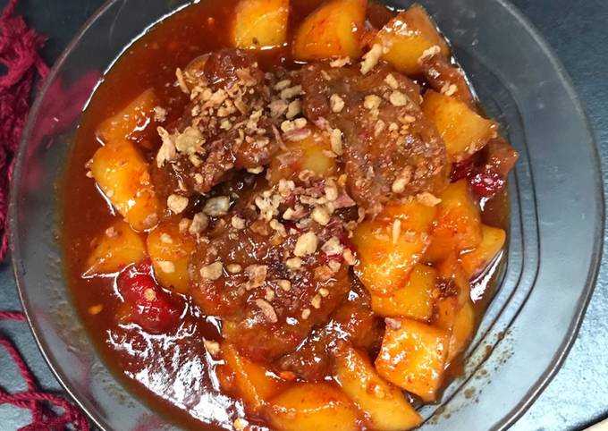 Ternyata ini loh! Resep memasak Daging Kentang Masak Habang khas Banjar  nagih banget
