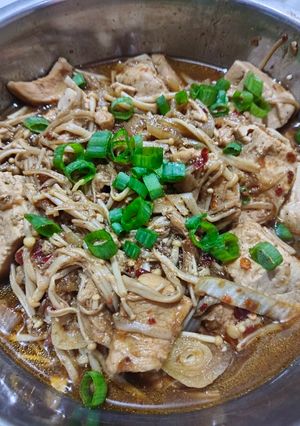 Foto resep Ayam tahu enoki