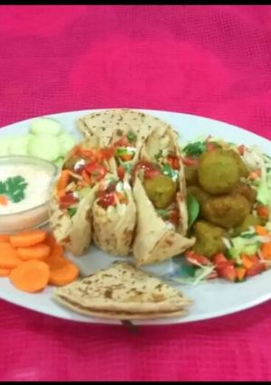A picture of Falafel with Father Bread.