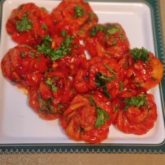 A picture of Garlicky wheat momos.