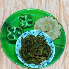 A picture of Bhindi capsicum sabji.