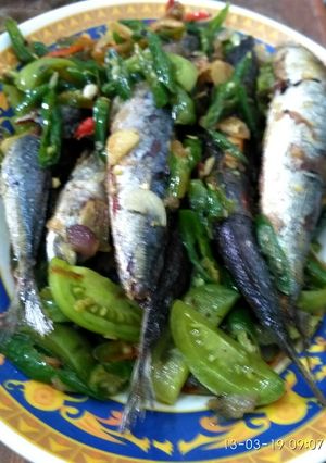 Foto resep Tumis ikan cu'e tongkol cabe ijo