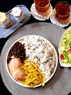 عکسی از دستور عدس پلو با مرغ