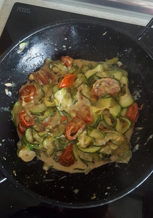 Una foto de Falsos espaguettis de calabacín