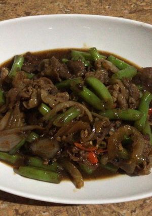 Foto resep Beef Slice Buncis Saos Tiram Lada Hitam