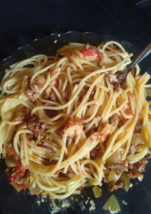 Foto resep Spaghetti Tomat Sehat praktis tanpa saos tanpa cream