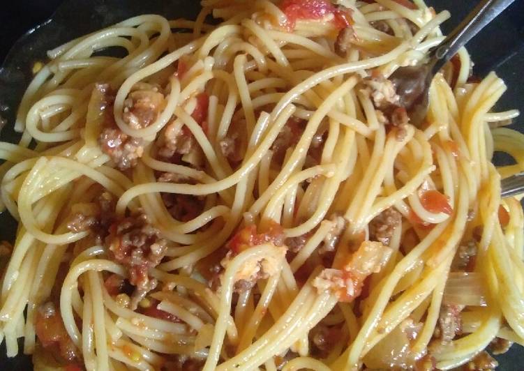 Spaghetti Tomat Sehat praktis tanpa saos tanpa cream