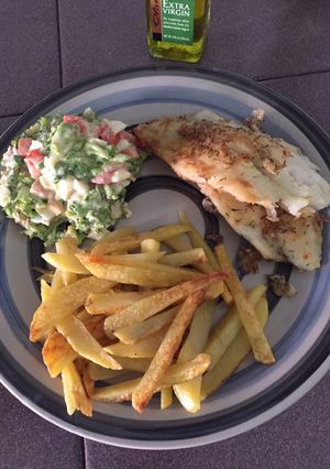 A picture of Hearty Fish & Chips.