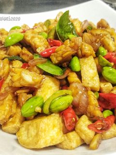 Foto resep Orek tempe tahu pete