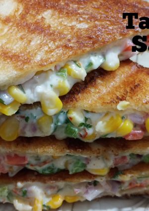 A picture of 5 Min. Recipe || Grilled Cheese Corn Sandwich ||.