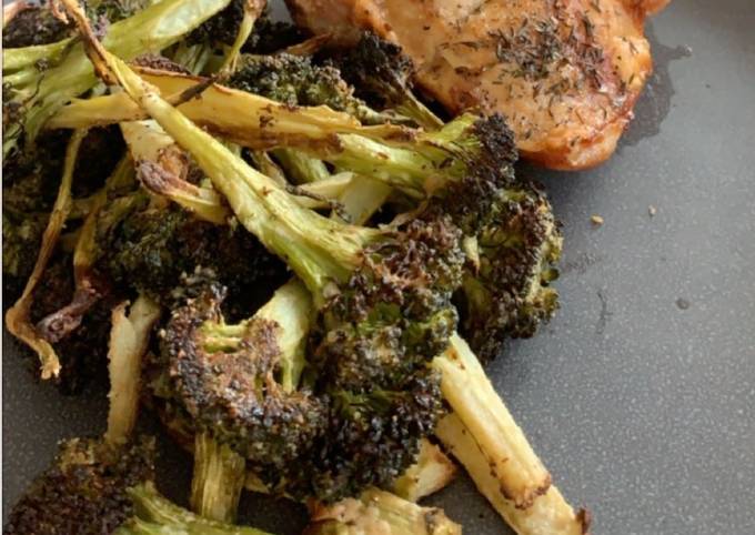 Roasted tahini broccoli