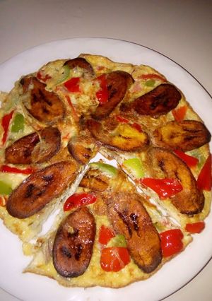 A picture of Plantain/egg frittata.
