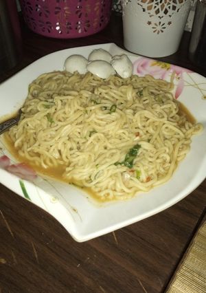 A picture of Indomie me daddawa.
