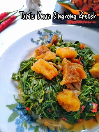 Langkah Gampang Membuat Resep Tumis Daun Singkong Krecek yang Lezat Sekali Anti Ribet, Uenak Banget