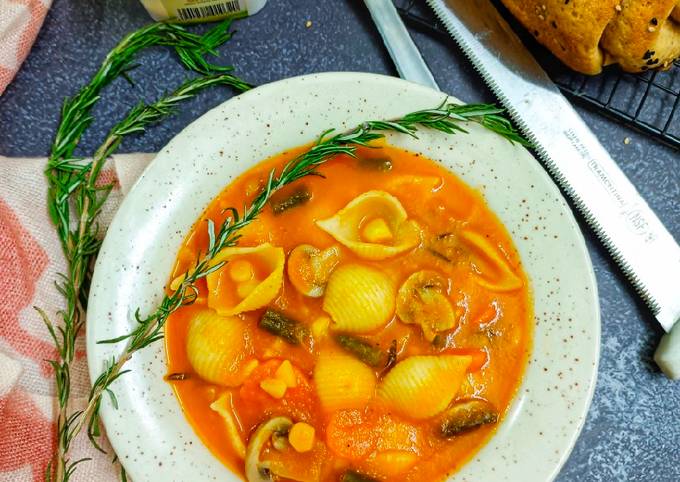 Vegetable Pasta Soup Recipe by spicequeen - Cookpad