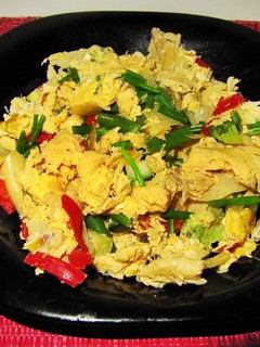 Foto de Bacalhau à brás com legumes