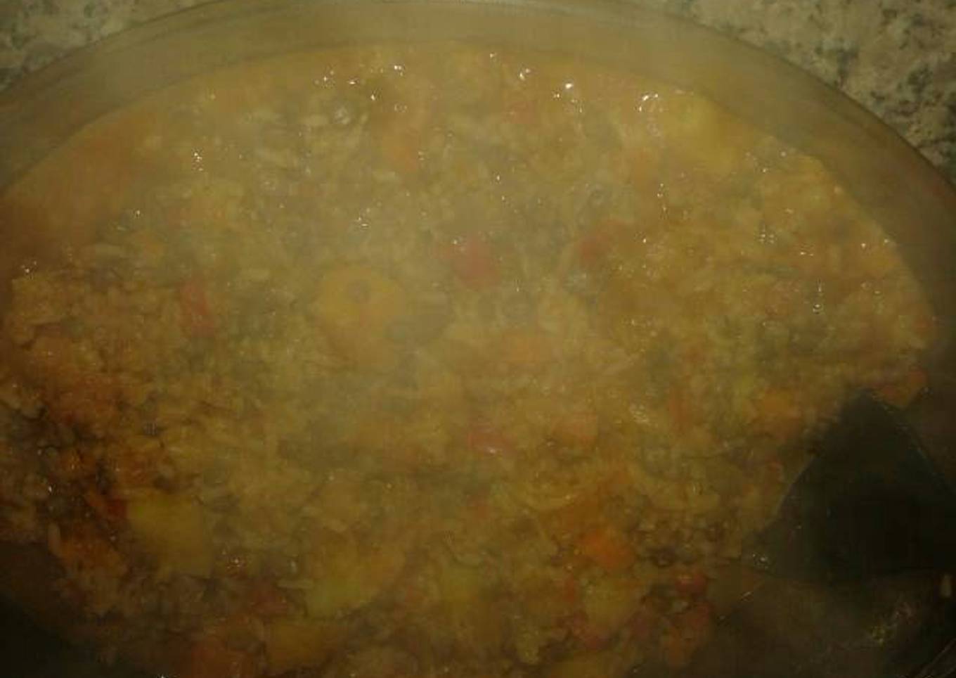 Guiso de arroz y lenteja