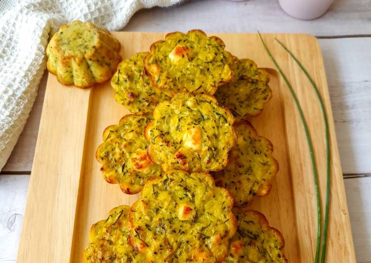 Recette de Tous les soirs de la semaine Flans courgettes feta basilic