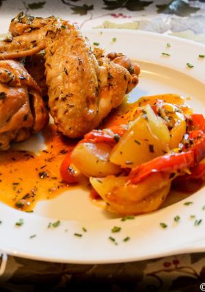 A picture of Chicken with Peppers and Potatoes.