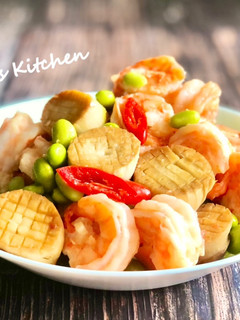 毛豆蝦仁杏鮑菇 / 家常菜 的食譜成品照片