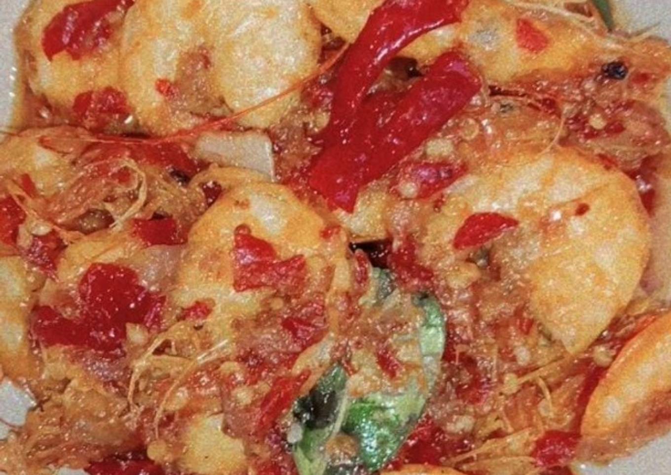 Udang balado pedas