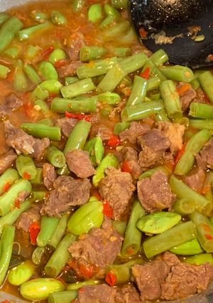 Foto resep Oseng Buncis Dan Daging Ala Warteg