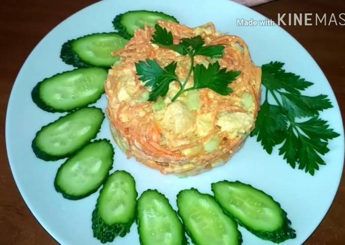 Салат с корейской морковкой – пошаговый рецепт приготовления с фото