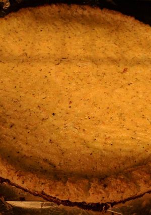 A picture of Cauliflower pizza crust.