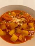 [Easy] Tomato based potato and minced pork stew (Patate al ragù)