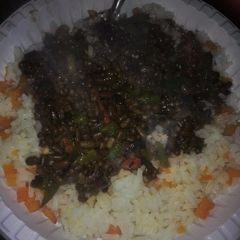 A picture of Rice with Western beans.